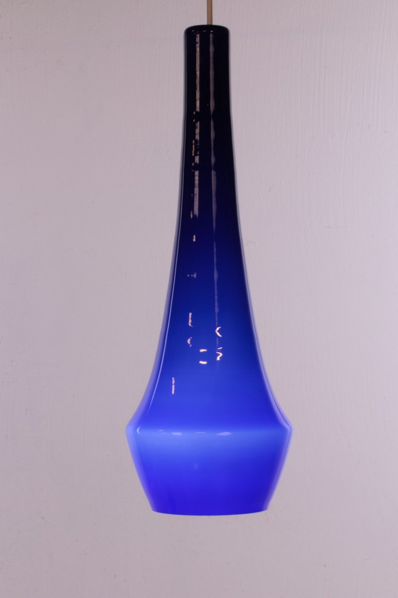 Image 1 of Holmegaard Glas hanglamp Design Louis Poulsen,1960 Denemarken.