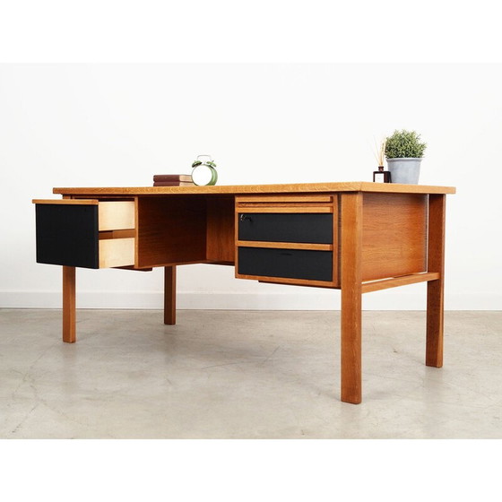 Image 1 of Essenhouten bureau, Deens ontwerp, jaren 1970, productie: Denemarken