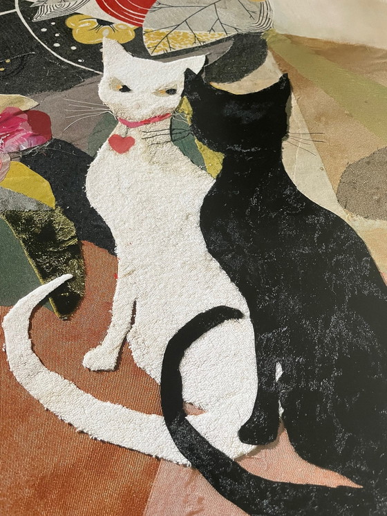 Image 1 of Asta S.M. Nielsen (1881-1972), Twee katten op tafel, 1962, Poster Tentoonstelling 2000