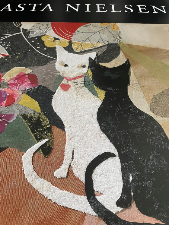 Image 1 of Asta S.M. Nielsen (1881-1972), Twee katten op tafel, 1962, Poster Tentoonstelling 2000