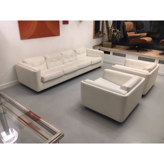 Image 1 of Vintage witte skai sofa van Mario Scheichenbauer voor Zanotta, Italië, 1965