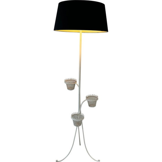 Image 1 of Vintage vloerlamp met plantenhouder uit de Cap d'Ail collectie van Mathieu Matégot, 1950