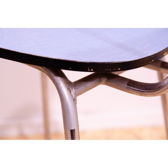 Image 1 of Set van 4 vintage caféstoelen in gekleurd formica en verchroomd staal, Tsjecho-Slowakije 1960