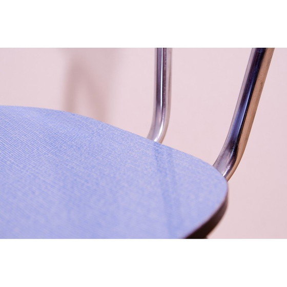 Image 1 of Set van 4 vintage caféstoelen in gekleurd formica en verchroomd staal, Tsjecho-Slowakije 1960