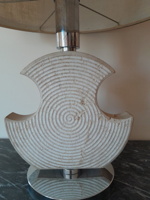Brutalistische lamp 1970 van Pierre Du Gard en chroom