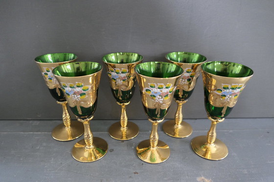 Image 1 of Vintage Venetiaanse Set Wijnglazen