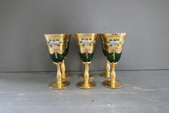 Image 1 of Vintage Venetiaanse Set Wijnglazen