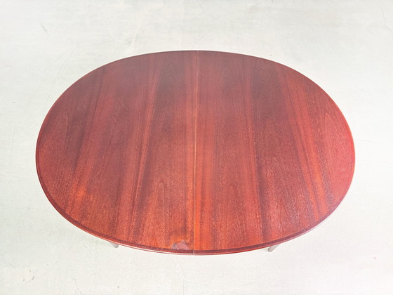 Image 1 of Uitschuifbare eettafel Mid Century vintage donker hout 1960s