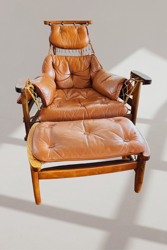 Image 1 of Jangada fauteuil met voetenbankje van Jean Gillon, Brazilië, jaren 1960-1970, set van 2