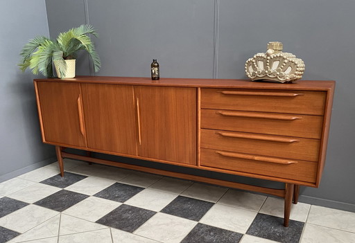 Teak dressoir door Heinrich Riestenpatt 1960s 225cm breed