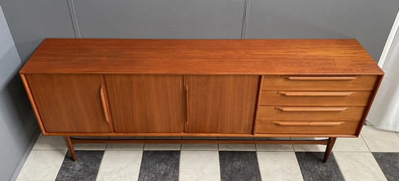 Image 1 of Teak dressoir door Heinrich Riestenpatt 1960s 225cm breed