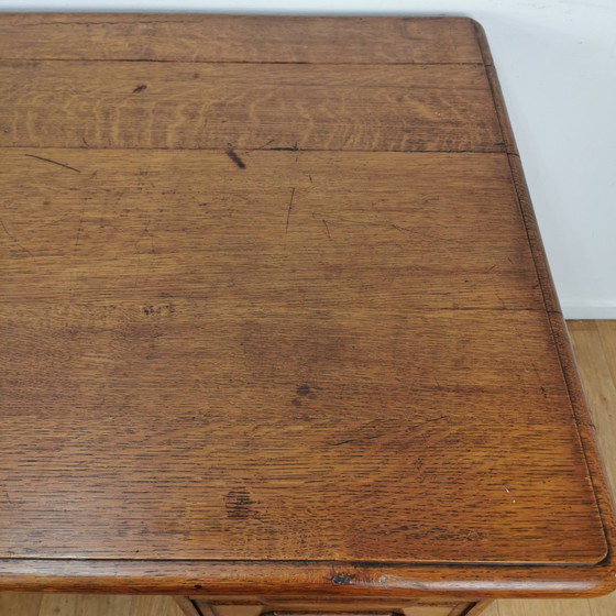 Image 1 of Antiek, Vintage Eiken Bankiersbureau,  Houten Bureau, Buro