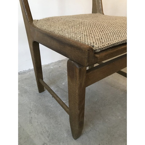 Image 1 of Paar vintage massief eiken stoelen van Guillerme et Chambron, 1960