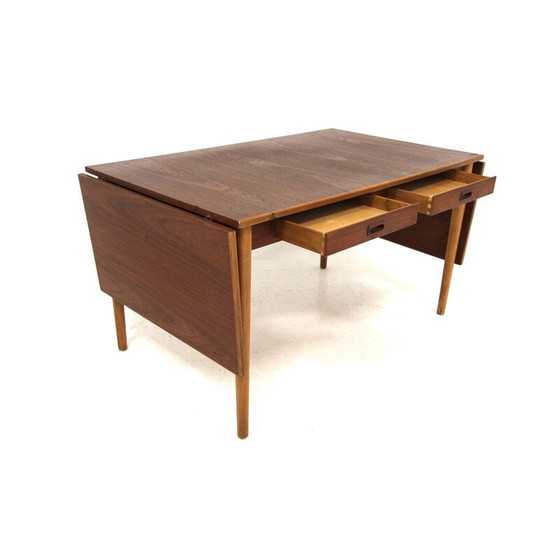 Image 1 of Vintage teak en beuken bureau voor Hugo Troeds, Zweden 1950