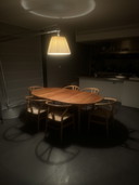 8X Wishbone Chairs Ch24 & Tafel Ch338 Met Verlengstuk Ch3381 In Eik. 