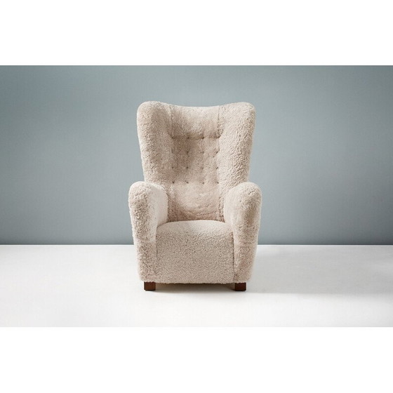 Image 1 of Vintage leren fauteuil van Fritz Hansen, jaren 1940