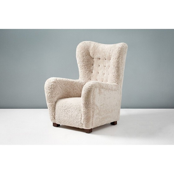 Image 1 of Vintage leren fauteuil van Fritz Hansen, jaren 1940