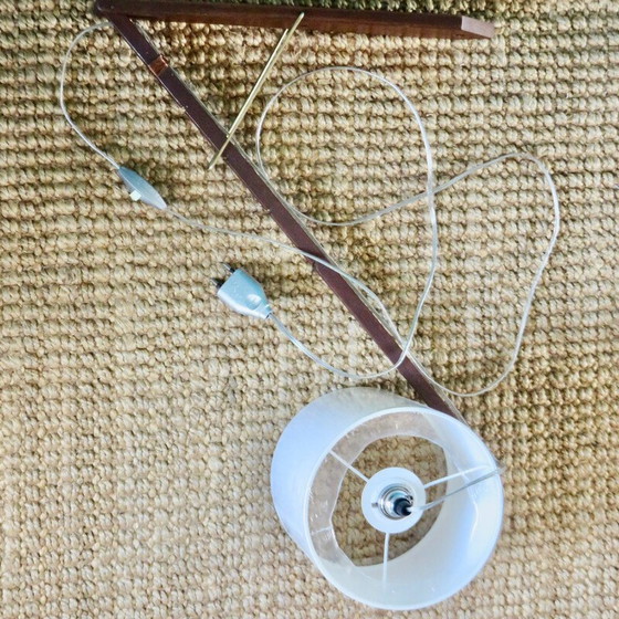 Image 1 of Vintage teakhouten knikarm wandlamp, Denemarken 1960