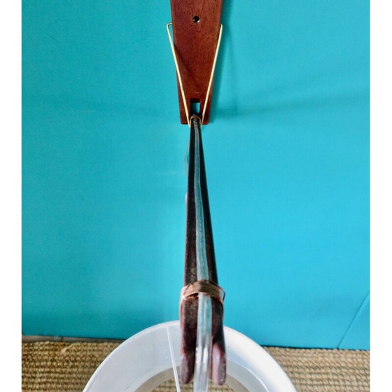 Image 1 of Vintage teakhouten knikarm wandlamp, Denemarken 1960