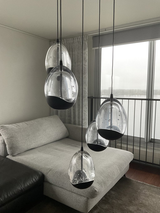 Hanglamp Clear Egg 5 Lichts Rond