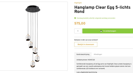 Image 1 of Hanglamp Clear Egg 5 Lichts Rond