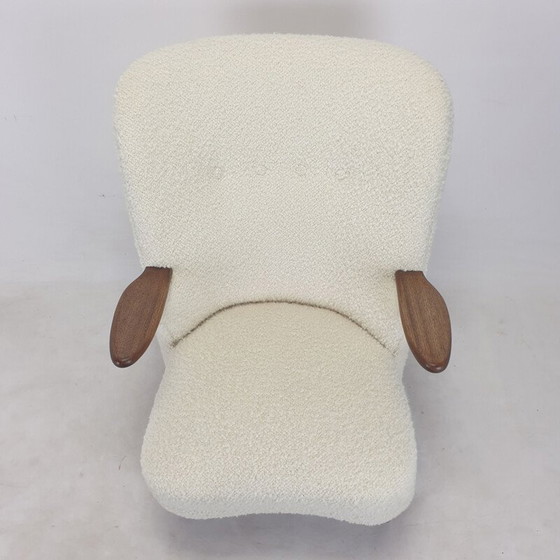 Image 1 of Paar vintage fauteuils van stof en eikenhout van Kronen Aarhus, Denemarken 1950