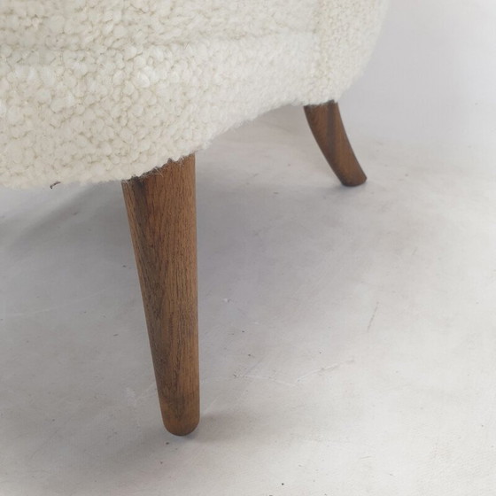 Image 1 of Paar vintage fauteuils van stof en eikenhout van Kronen Aarhus, Denemarken 1950