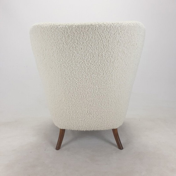 Image 1 of Paar vintage fauteuils van stof en eikenhout van Kronen Aarhus, Denemarken 1950