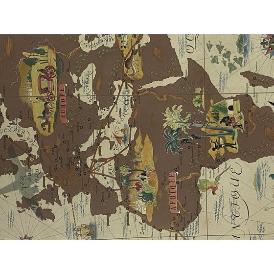 Image 1 of Vintage Air France "Nova et Vetera" poster kaart door Lucien Boucher, Frankrijk 1939