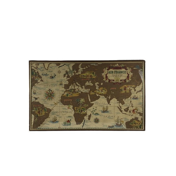 Image 1 of Vintage Air France "Nova et Vetera" poster kaart door Lucien Boucher, Frankrijk 1939