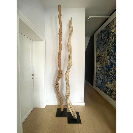 Image 1 of Set Totems In Drijfhout, 1Xh298Cm + 1Xh287Cm (Inkortbaar)