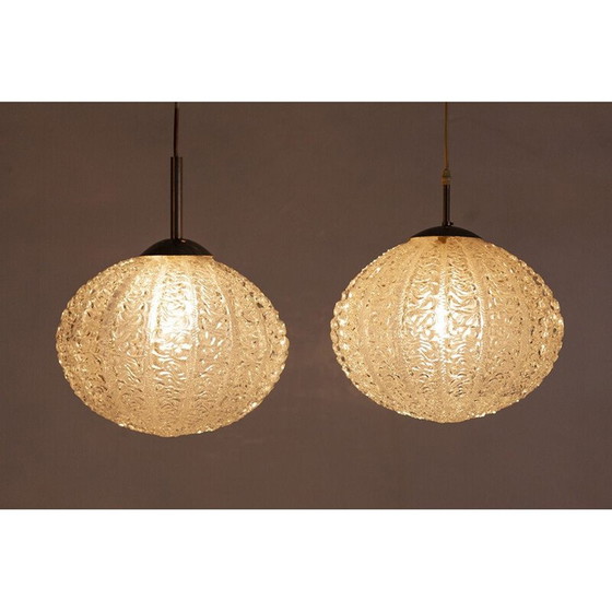 Image 1 of Vintage glazen hanglamp van Doria Leuchten, jaren 1960