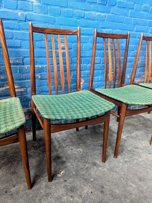 4 Midcentury Deense Eetstoelen 