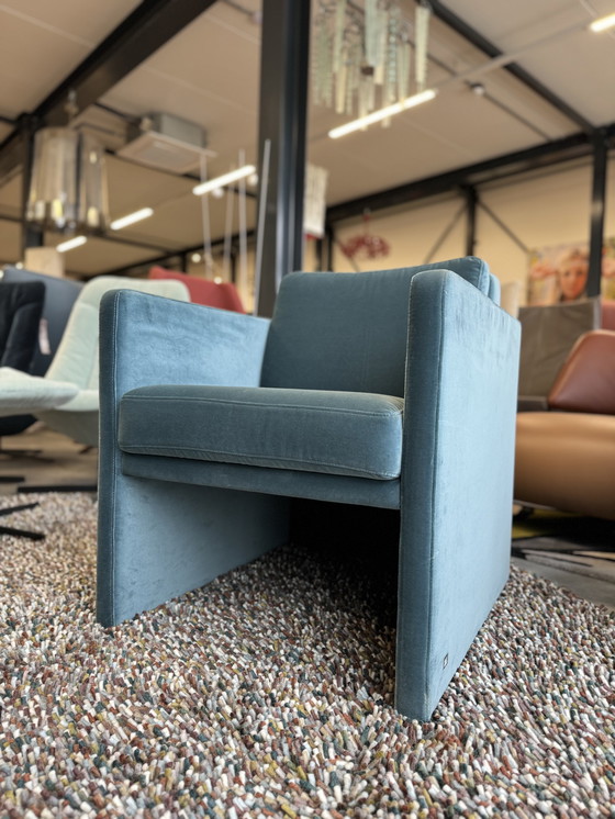 Image 1 of Rolf Benz Ego Club fauteuil Velour stof blauw