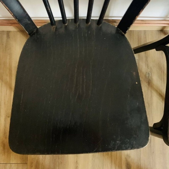 Image 1 of Set van 6 vintage zwarte Baumann N153 stoelen, 1950-1960