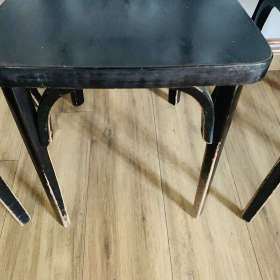Image 1 of Set van 6 vintage zwarte Baumann N153 stoelen, 1950-1960