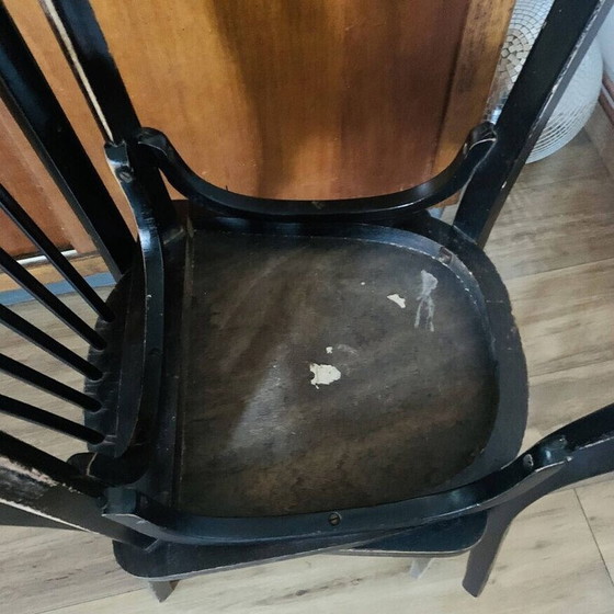 Image 1 of Set van 6 vintage zwarte Baumann N153 stoelen, 1950-1960