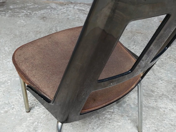 Image 1 of 4 x mid-century chrome plexiglass dining chairs