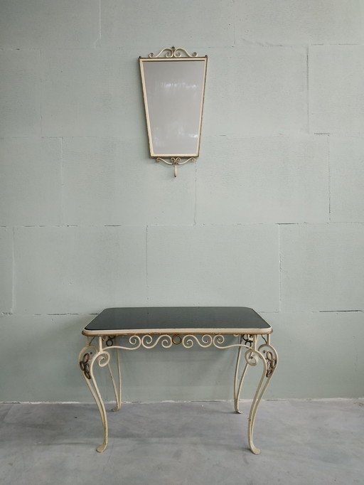 Vintage Metalen Spiegel (Art nouveau stijl)