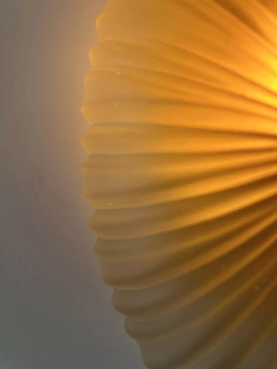 Image 1 of 2X Vintage wandlampen gezandstraald glas, Frankrijk 1970