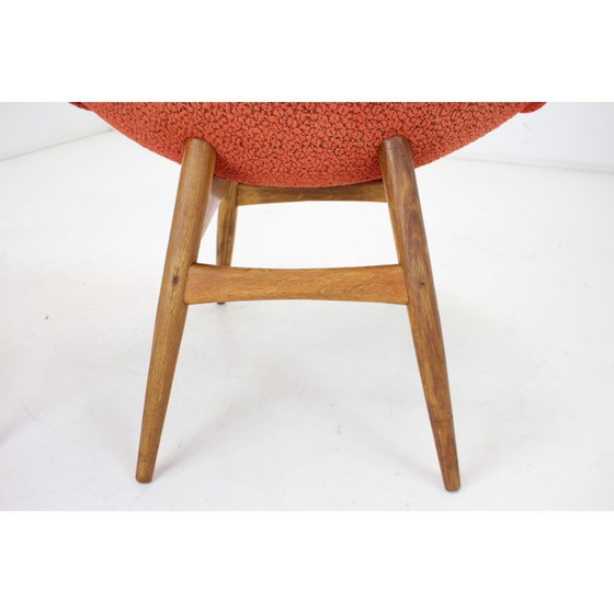 Image 1 of Vintage houten en stoffen fauteuil van Miroslav Navratil, Tsjecho-Slowakije 1960