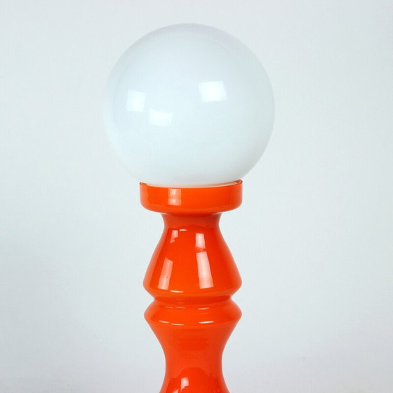Image 1 of Vintage oranje glazen tafellamp van Vitropol, Polen 1960