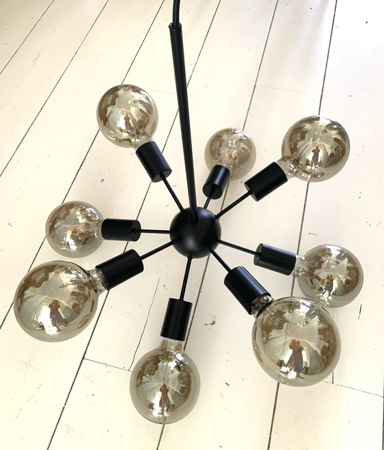 Image 1 of Design 8 Armige hanglamp zwart 8-bollen  - Sputnik