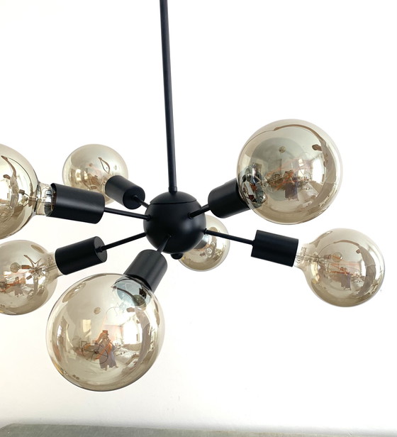 Image 1 of Design 8 Armige hanglamp zwart 8-bollen  - Sputnik