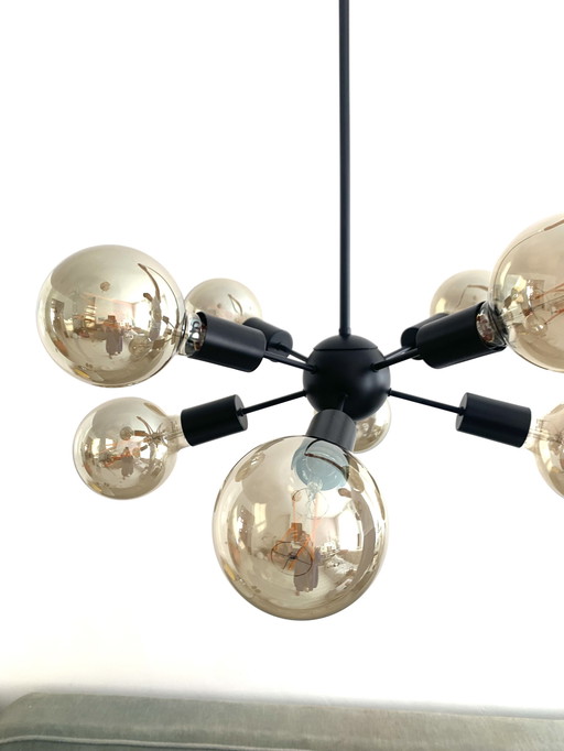 Design 8 Armige hanglamp zwart 8-bollen  - Sputnik