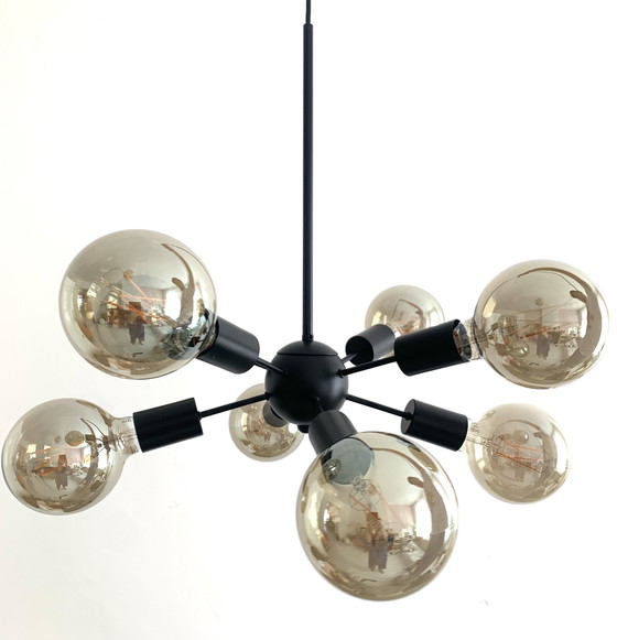 Image 1 of Design 8 Armige hanglamp zwart 8-bollen  - Sputnik