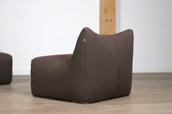 Image 1 of Paar Le Bambole Loungestoelen In Originele Stof Door Mario Bellini Voor B&B Italia, 1970S