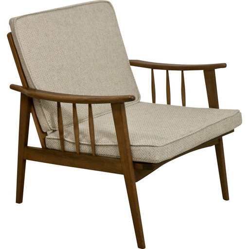 Scandinavische vintage beukenhouten fauteuil, 1960