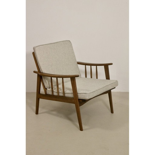 Scandinavische vintage beukenhouten fauteuil, 1960