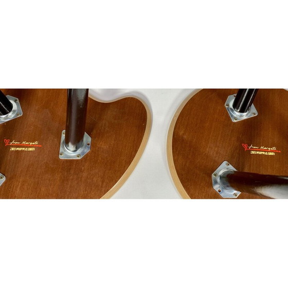 Image 1 of Paar vintage salontafels bonenhout met patroon